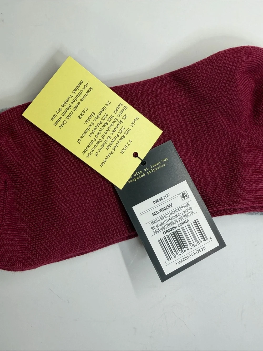 art class Burgundy Mid-Crew Socks with Black Trim